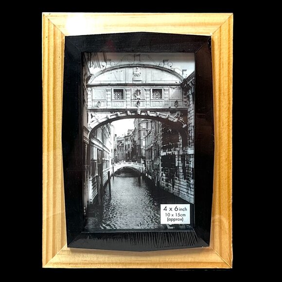 PTI Group Light Wood & Black 4"x6" Picture Frame - Picture 1 of 4